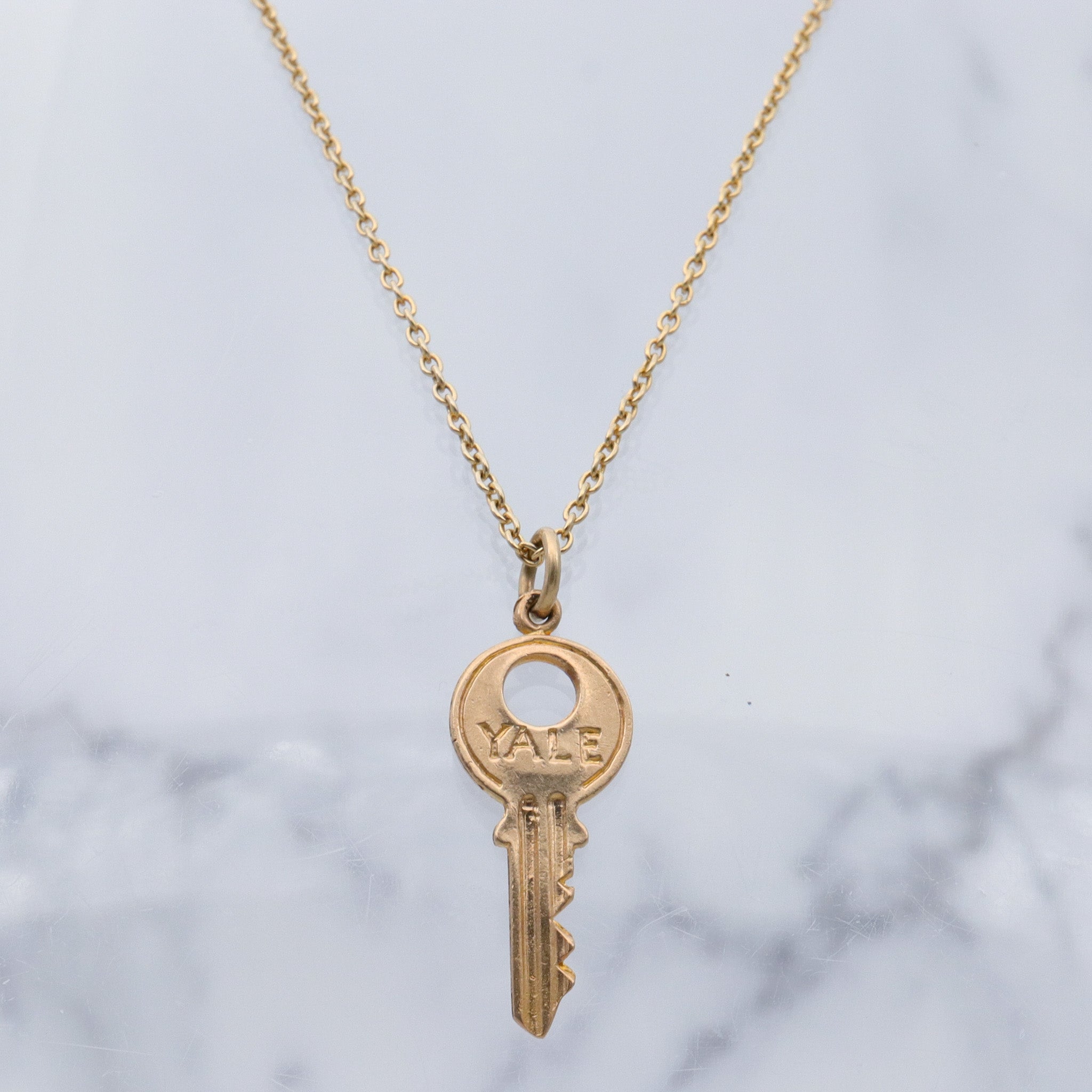 Vintage English 9k gold Yale house key charm